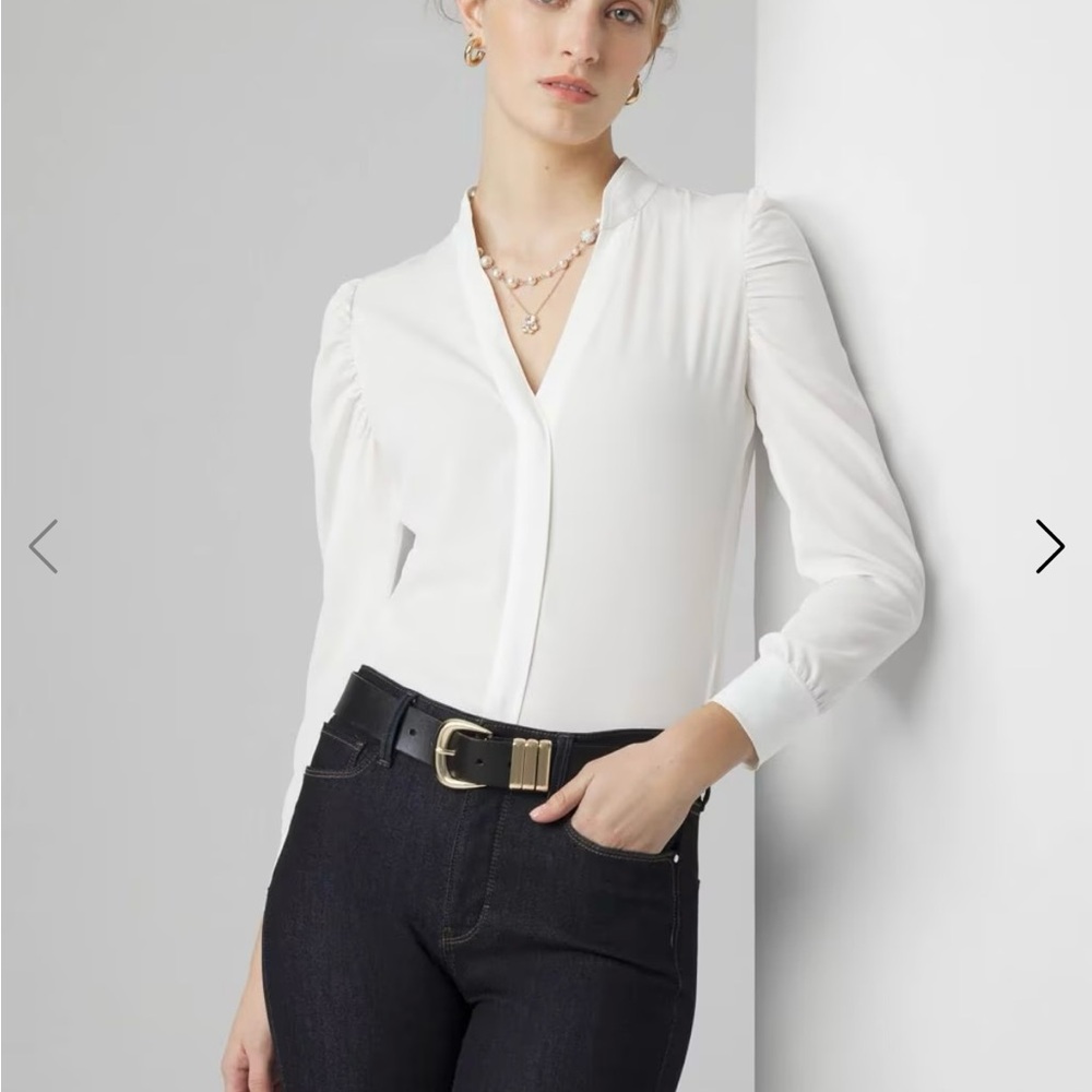 WHBM Ecru Blouse